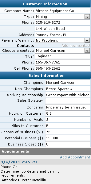 iCraneTrax Customer Information